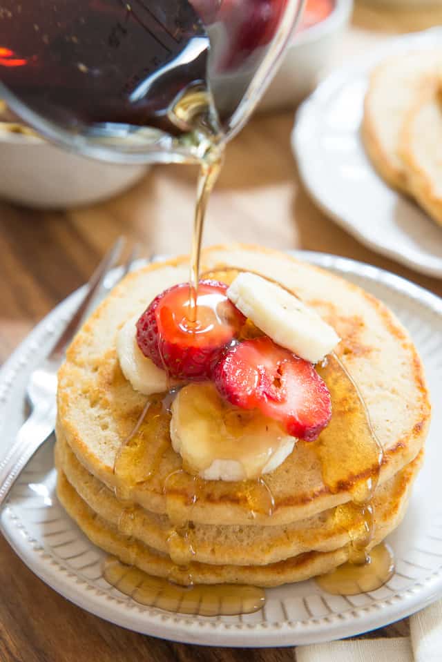 Whole Wheat Pancakes - so delicious and made with 100% Whole Wheat Flour