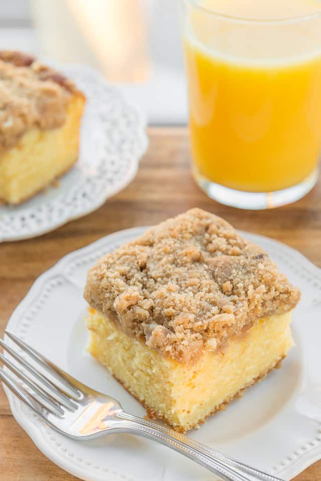 Orange Coffee Cake with Broiled Coconut Topping - Creations by Kara