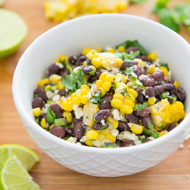 Mexican Street Corn Salad with Black Beans - Fifteen Spatulas