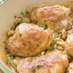 Chicken with 40 Cloves of Garlic (One Pan Meal) - Fifteen Spatulas