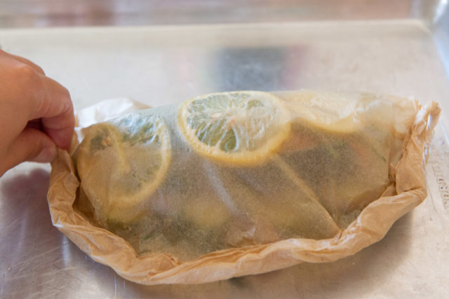 Lemon and Rosemary Salmon en Papillote • Curious Cuisiniere